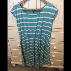 Torrid Turquoise & White Stripped Swing Dress